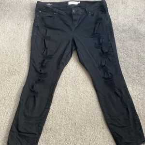 Torrid distressed black skinny jeans